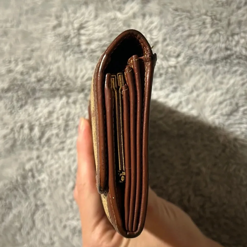 Burberry Beige and Brown Plaid Wallet Nova Check Authentic - Picture 4 of 7